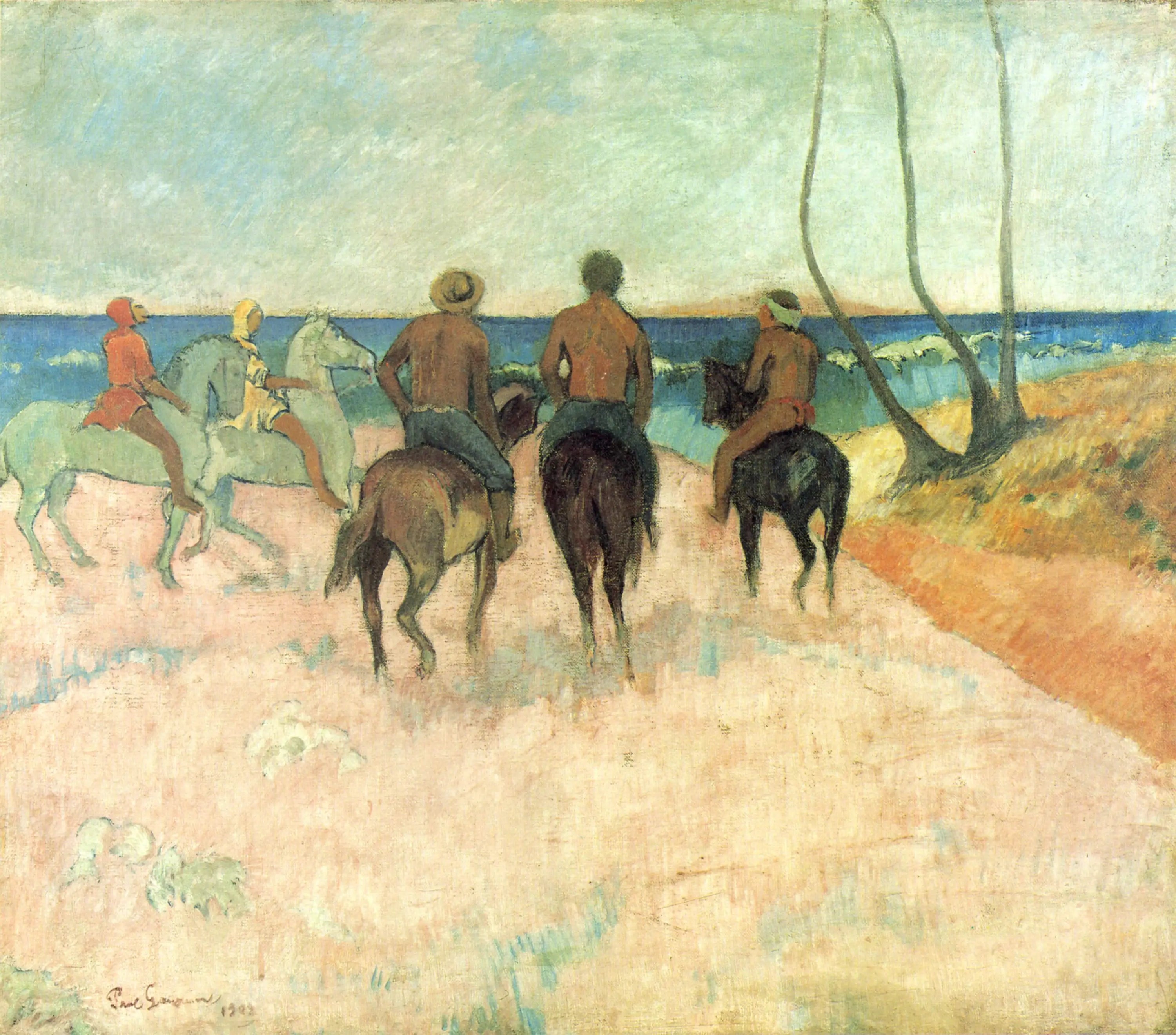 Reproduction du tableau « Cavaliers sur la plage (I) - Paul Gauguin » par Alpha Reproduction en peinture à l’huile