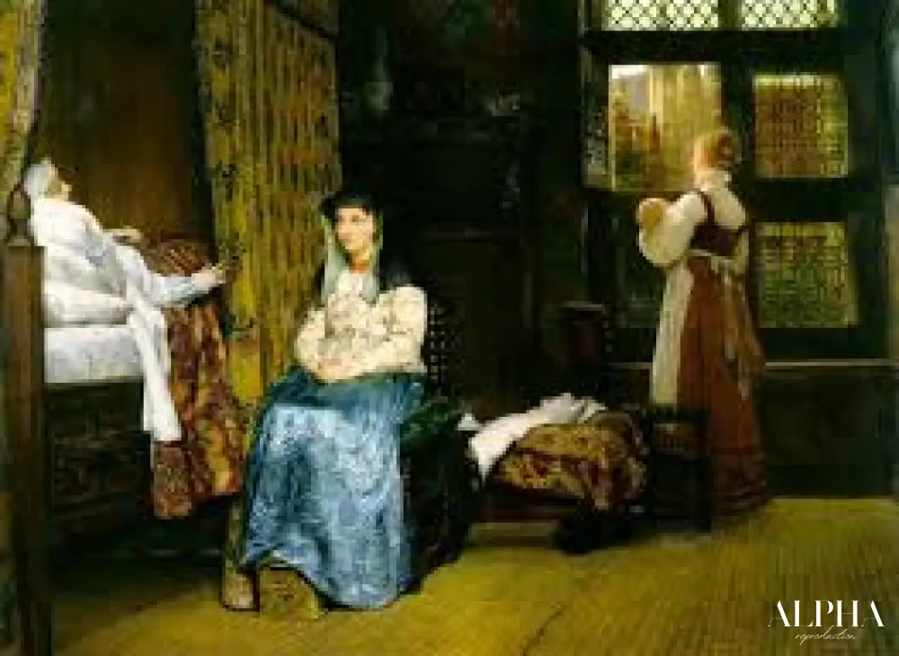 Chambre de naissance XVIIe siècle - Lawrence Alma-Tadema Reproductions de tableaux à la peinture à l’huile