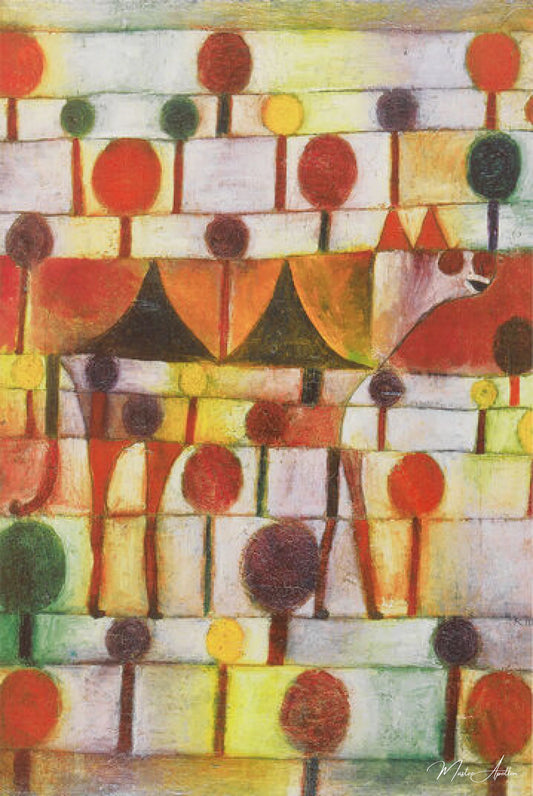 Chameau (dans un paysage rythmique avec des arbres) - Paul Klee - Reproductions de tableaux et peintures haut de gamme