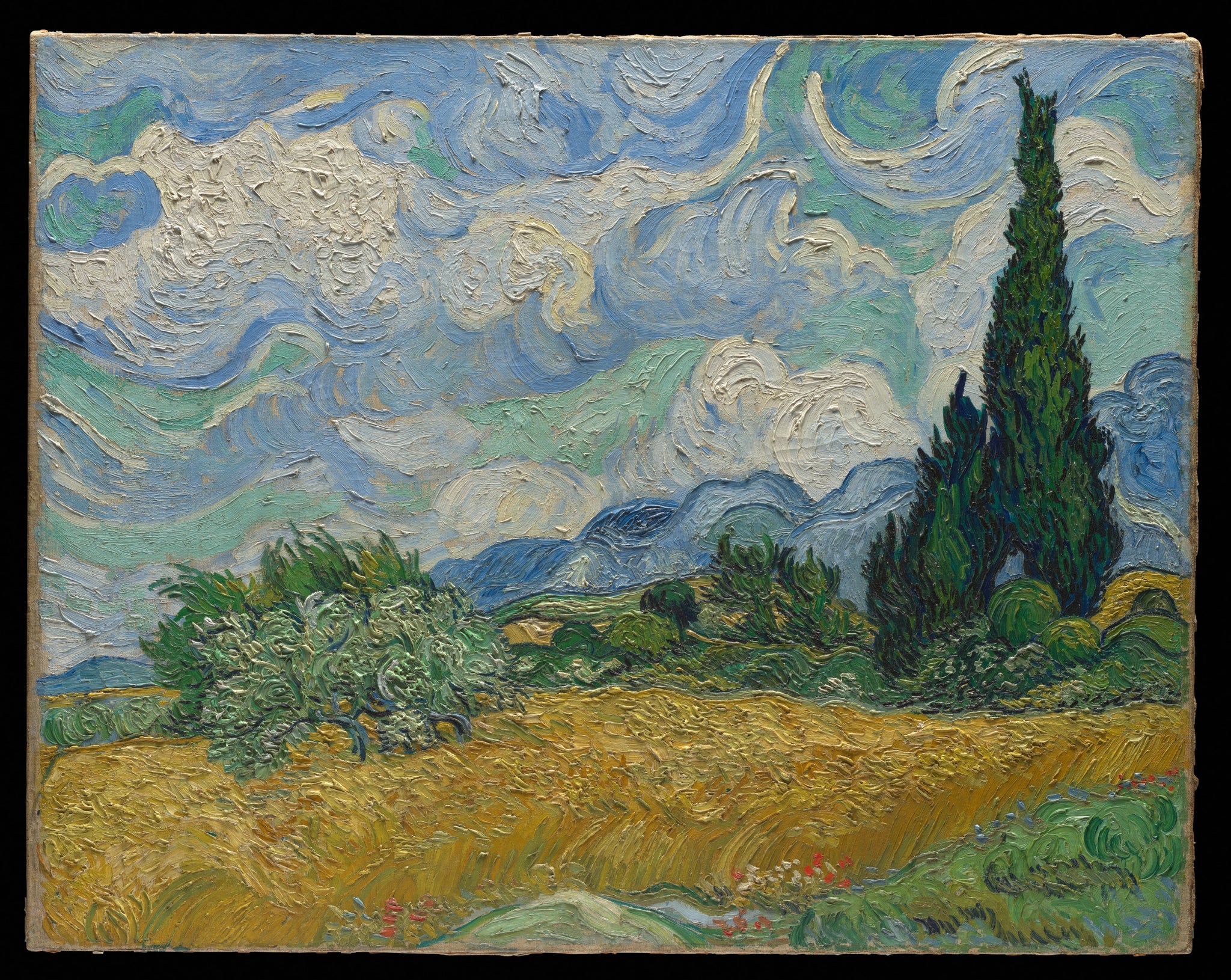 Champ de blé avec cyprès F717 de Vincent van Gogh – Metropolitan Museum of Art