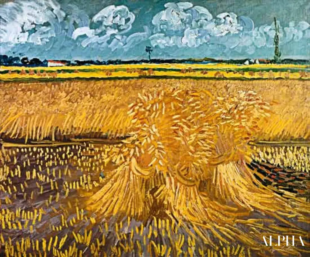 Champ de blé avec gerbes - Van Gogh - Reproductions de tableaux et peintures haut de gamme