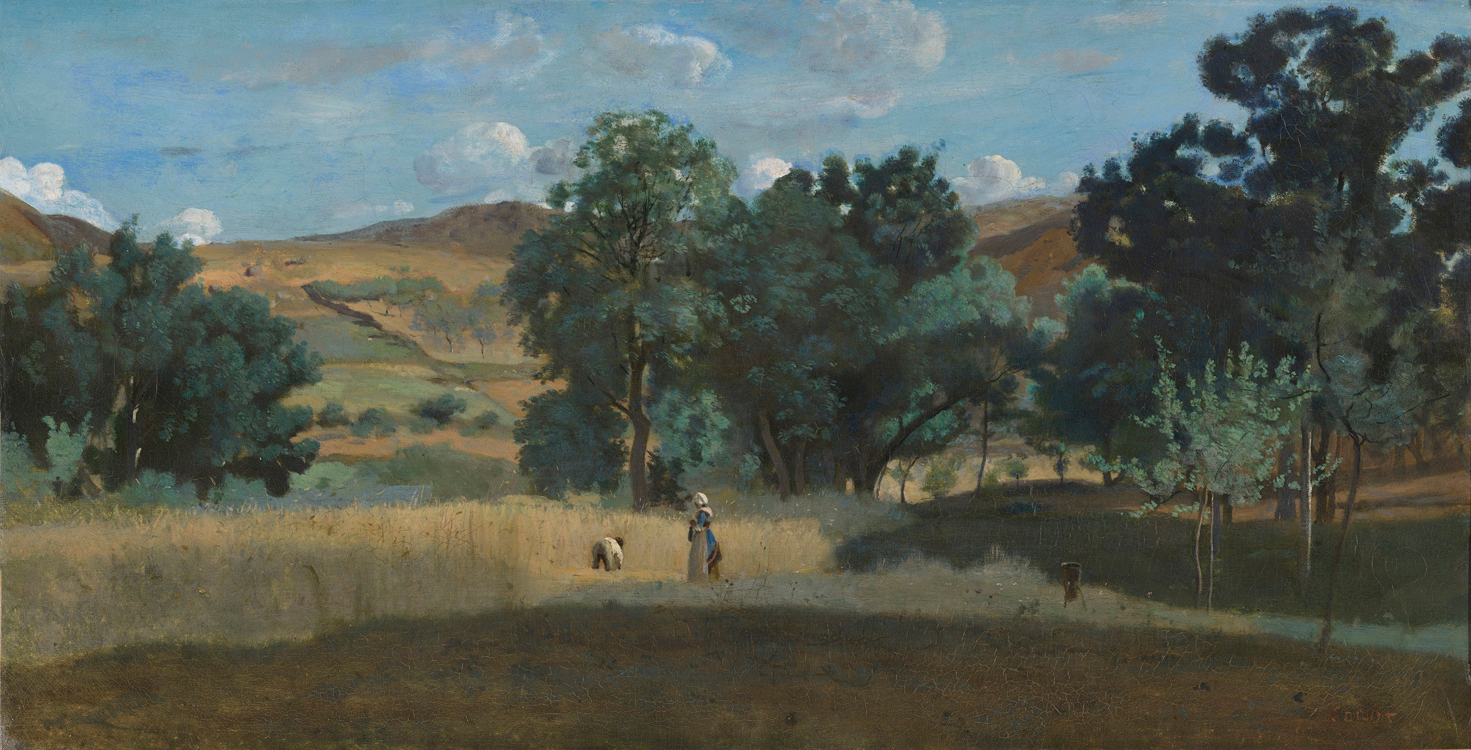Champ de blé dans le Morvan - Jean-Baptiste Camille Corot - Alpha Reproduction