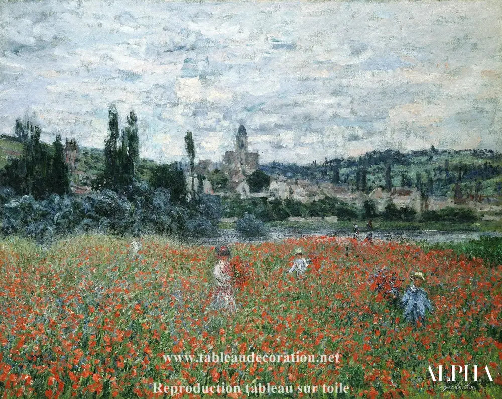 Champ de coquelicots près de Vétheuil - Tableau Monet - Reproductions de tableaux et peintures haut de gamme