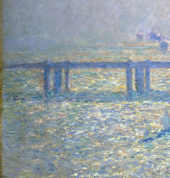 Détail du train et des fumées sur le pont de Charing Cross W1521 de Claude Monet