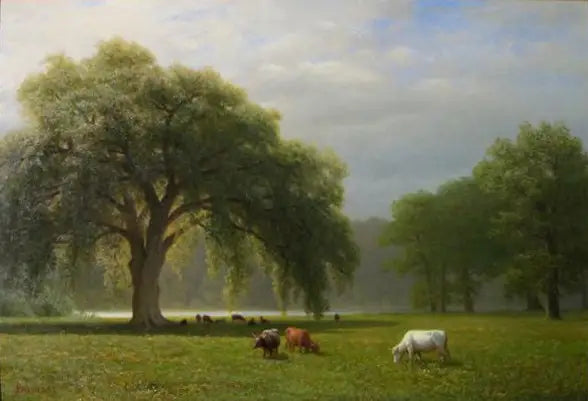 Плачущие дубы, Клэр-Крик, Калифорния - Альберт Бирштадт