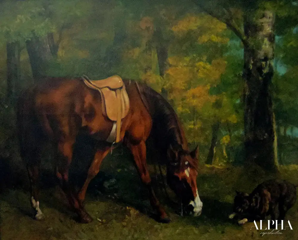 Cheval dans la forêt - Gustave Courbet - Reproductions de tableaux et peintures haut de gamme