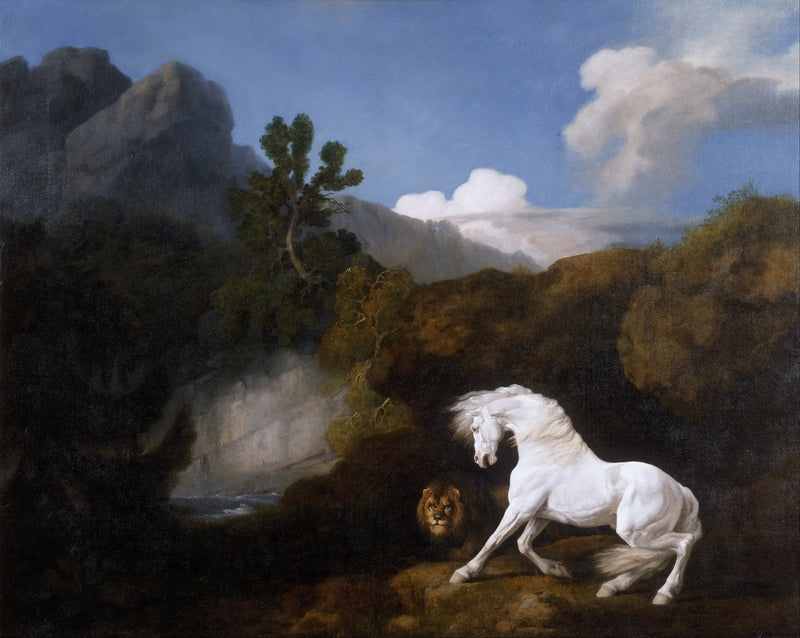 Испуганный конь перед львом - Джордж Стуббс