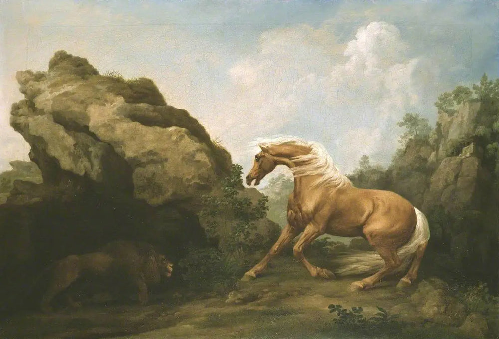 Cheval effrayé par un lion - George Stubbs - Alpha Reproduction