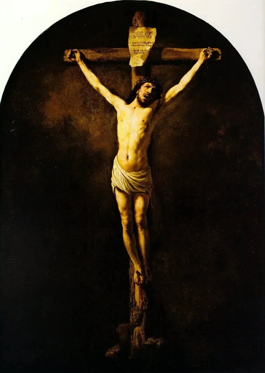 Le Christ en croix — Rembrandt, 1631, église Saint-Vincent du Mas-d’Agenais