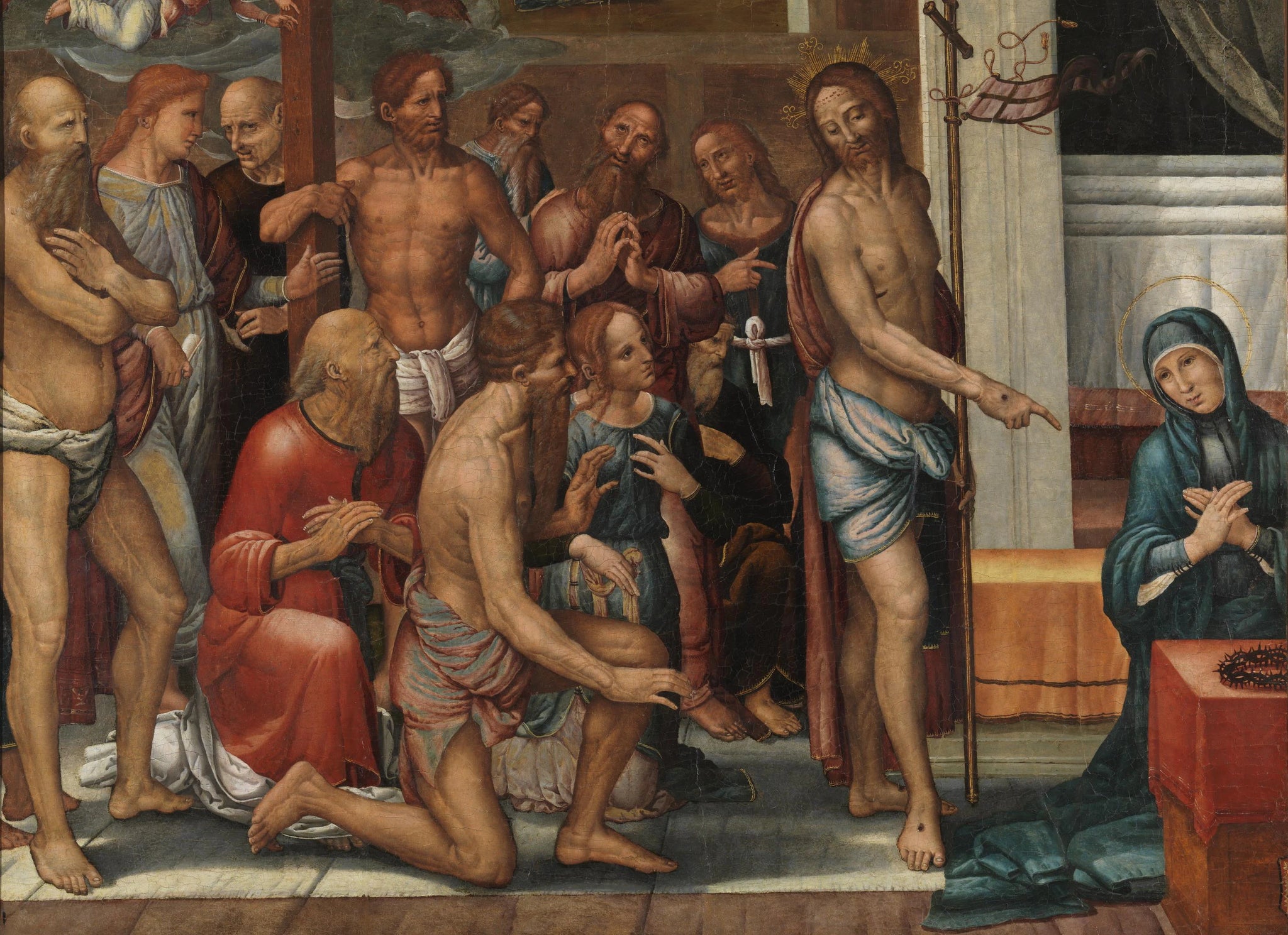 Le Christ présente les Rachetés des Limbes à la Vierge - Fernando Yáñez de la Almedina