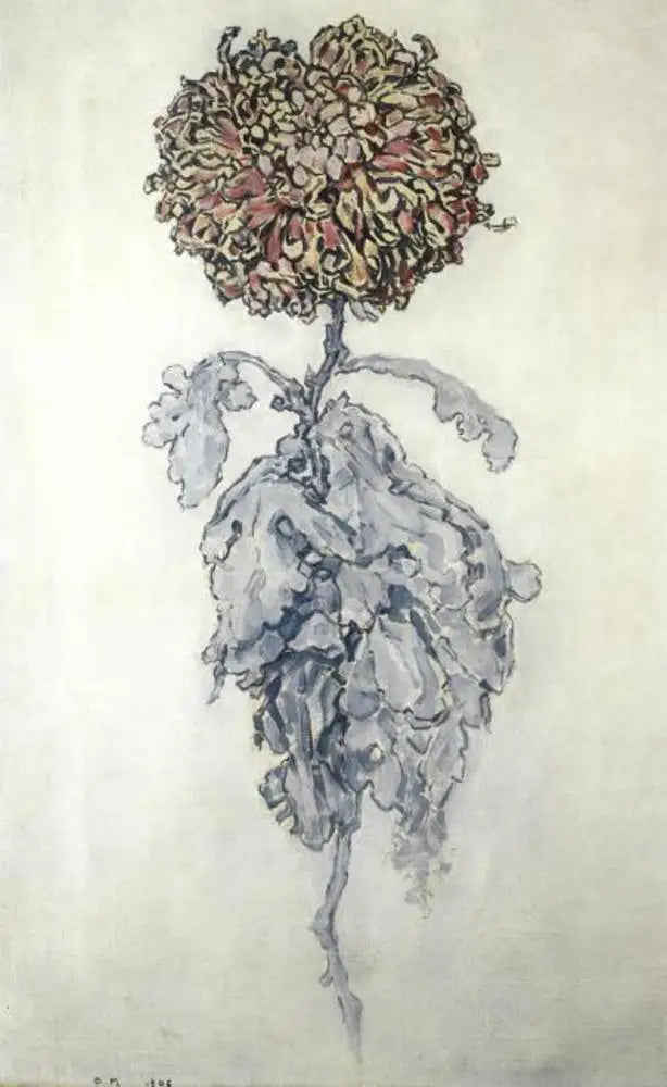 Reproduction du tableau « Chrysanthème - Piet Mondrian » par Alpha Reproduction en peinture à l’huile