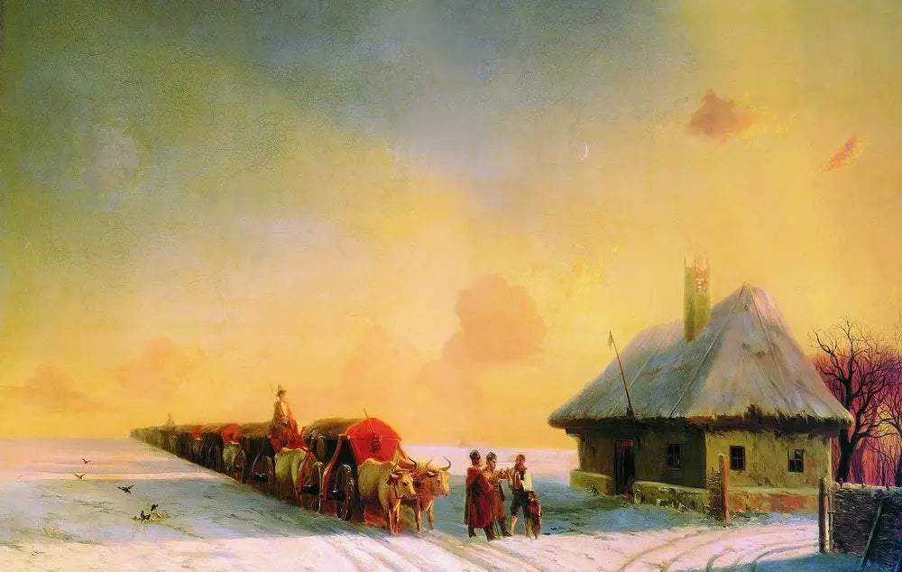 Chumaks dans la Petite Russie - Ivan Aïvazovski image 1 copie peinte à la main à l’huile