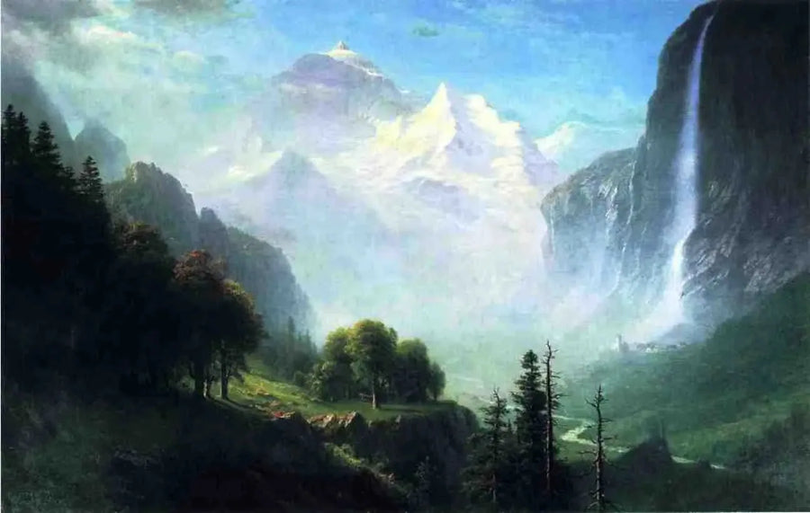 Падающие воды Стауббах, недалеко от Лаутербрунена, Швейцария - Альберт Бирштадт