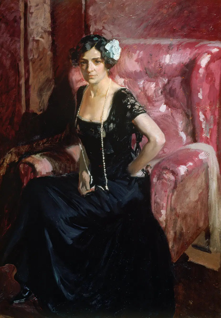 Clotilde en robe de soirée - Joaquín Sorolla image 1 reproduction réalisée par Alpha Reproduction