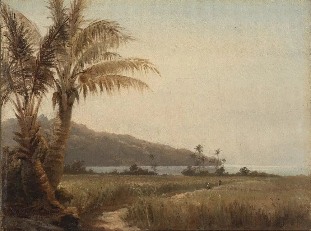 Cocotiers au bord de la mer - Camille Pissarro image 1 reproduction artisanale de tableau