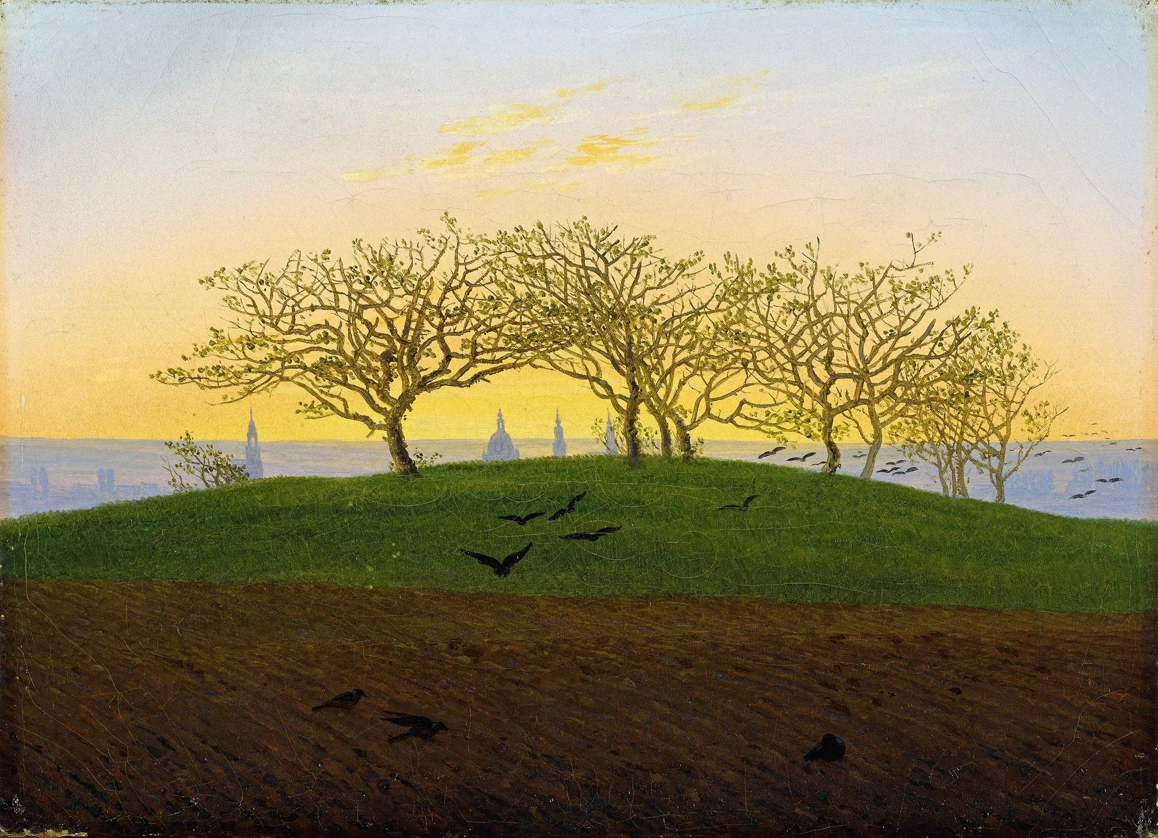 Colline avec champ labouré près de Dresde - Caspar David Friedrich image 1 reproduction réalisée par Alpha Reproduction