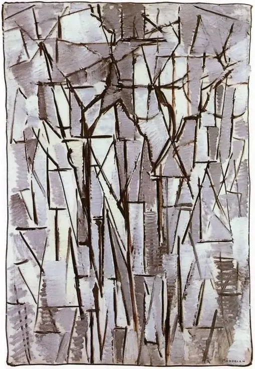 Reproduction du tableau « Composition Arbres II - Piet Mondrian » par Alpha Reproduction en peinture à l’huile