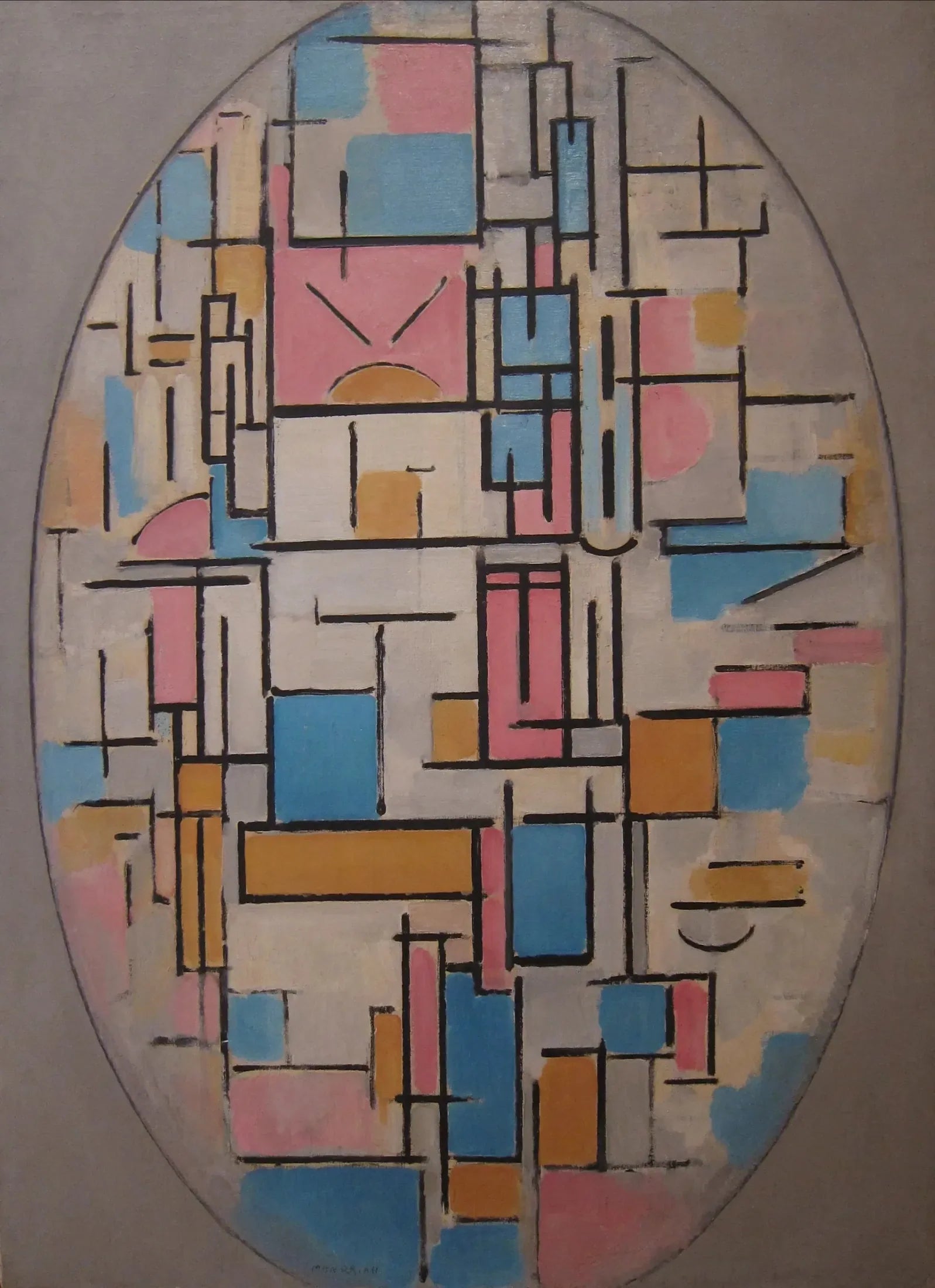 Composition dans un ovale avec des plans de couleur 1 - Piet Mondrian image 1 tableau peint à l’huile sur toile
