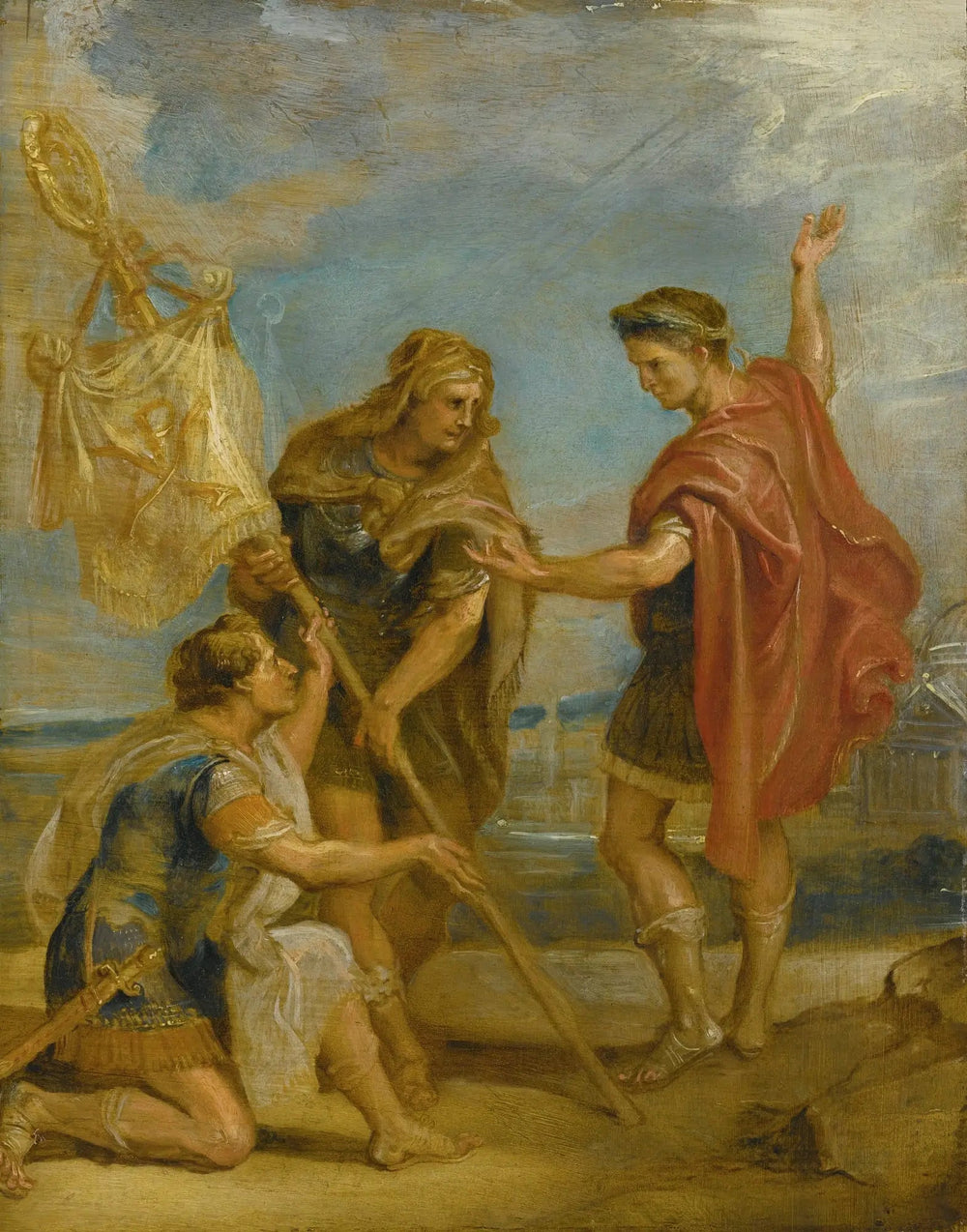 Constantin reçoit l’étendard avec le monogramme du Christ comme signe impérial (Le Labarum) - Peter Paul Rubens - Alpha