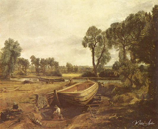 Construction de bateaux près du moulin de Flatford, 1815 - John Constable - Reproductions de tableaux et peintures haut de gamme