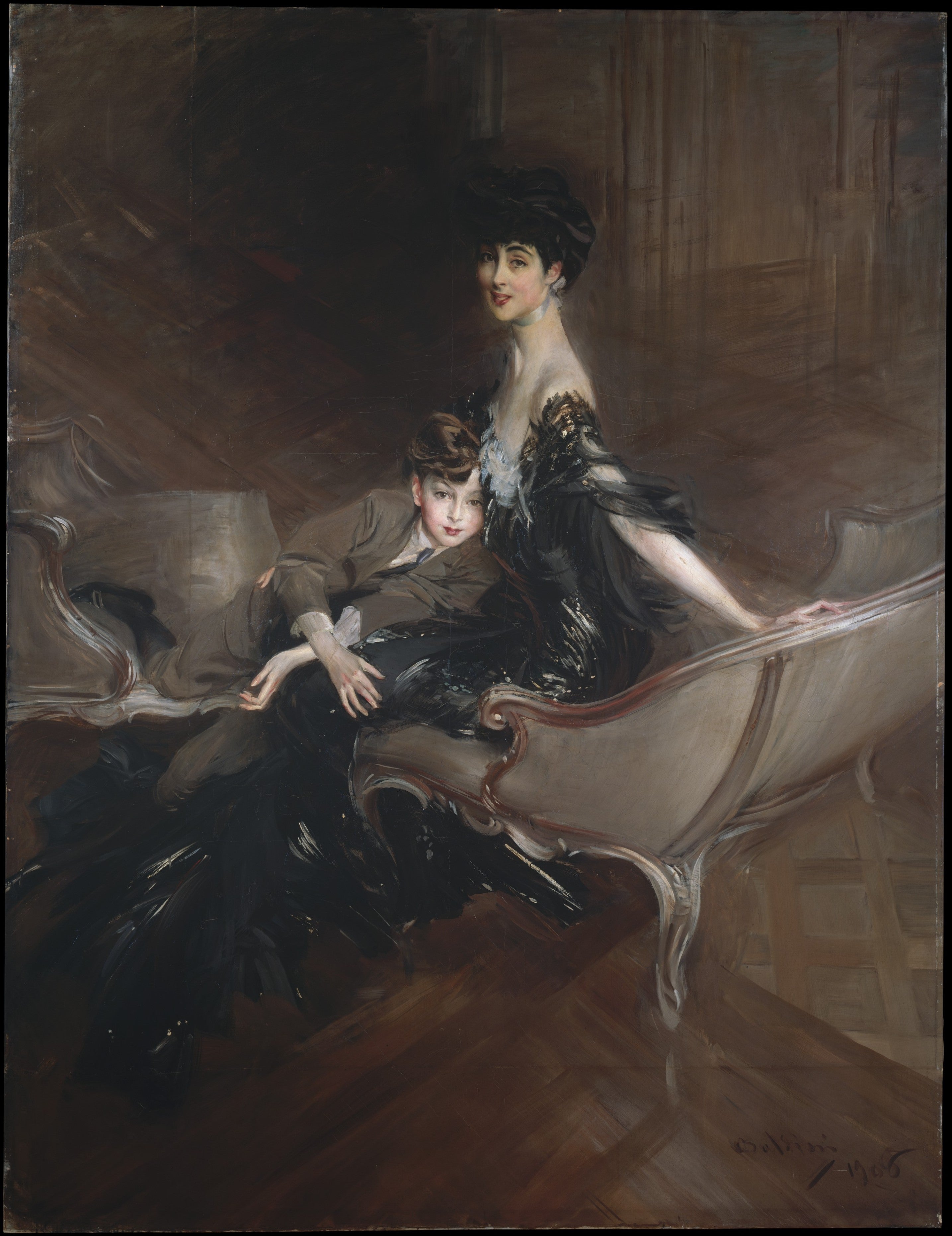Consuelo Vanderbilt (1876–1964) duchesse de Marlborough et son fils Lord Ivor Spencer-Churchill (1898–1956) - Giovanni