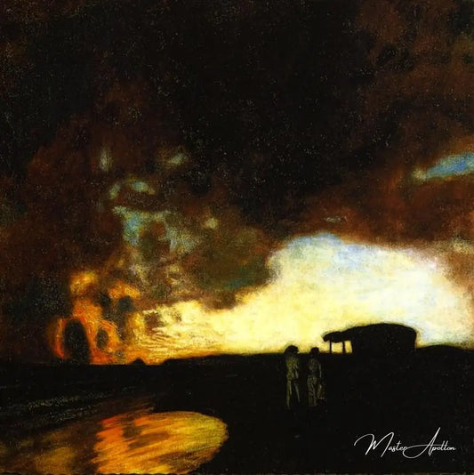 Coucher de soleil en mer - Franz Von Stuck Reproductions de tableaux à la peinture à l’huile