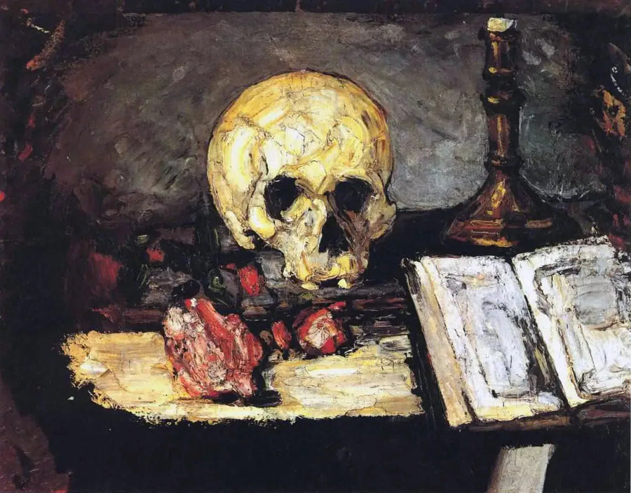 Череп и подсвечник - Поль Сезанн