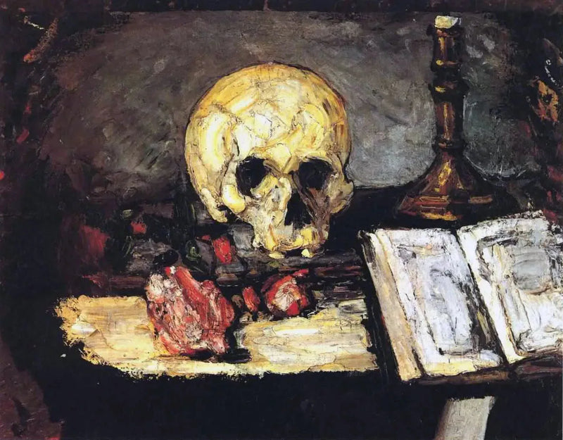 Череп и подсвечник - Поль Сезанн