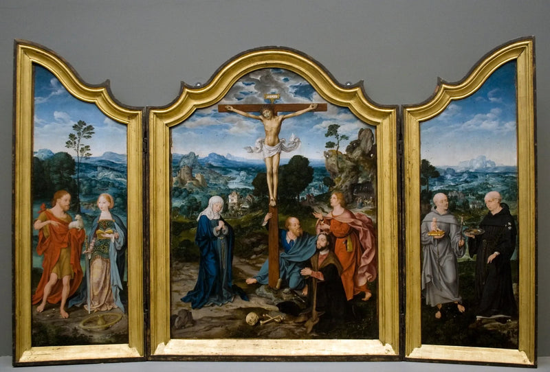 Распятие с Святыми и Благотворителями - Joos van Cleve