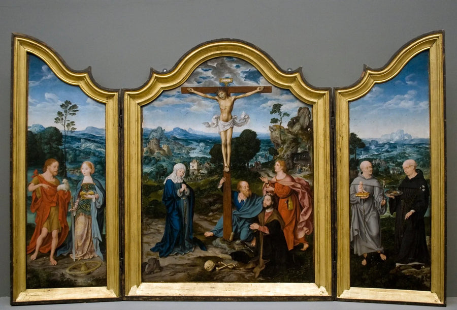Распятие с Святыми и Благотворителями - Joos van Cleve