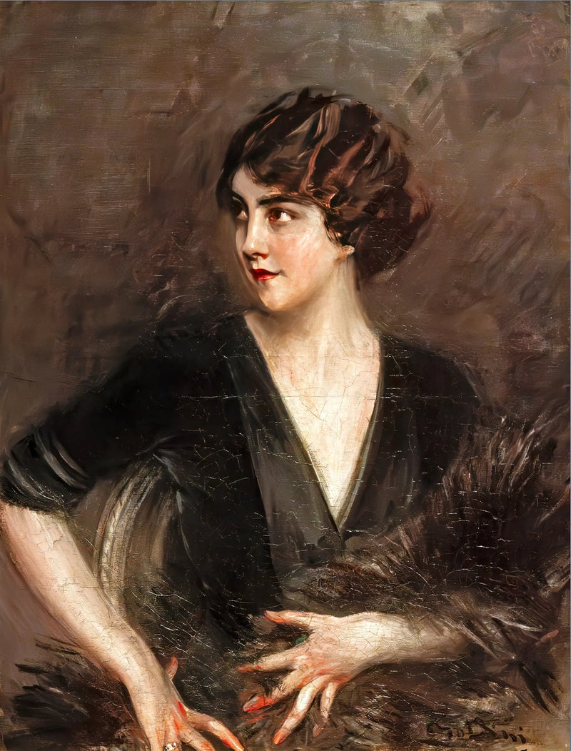 Дама с шалью из тёмного меха - Giovanni Boldini