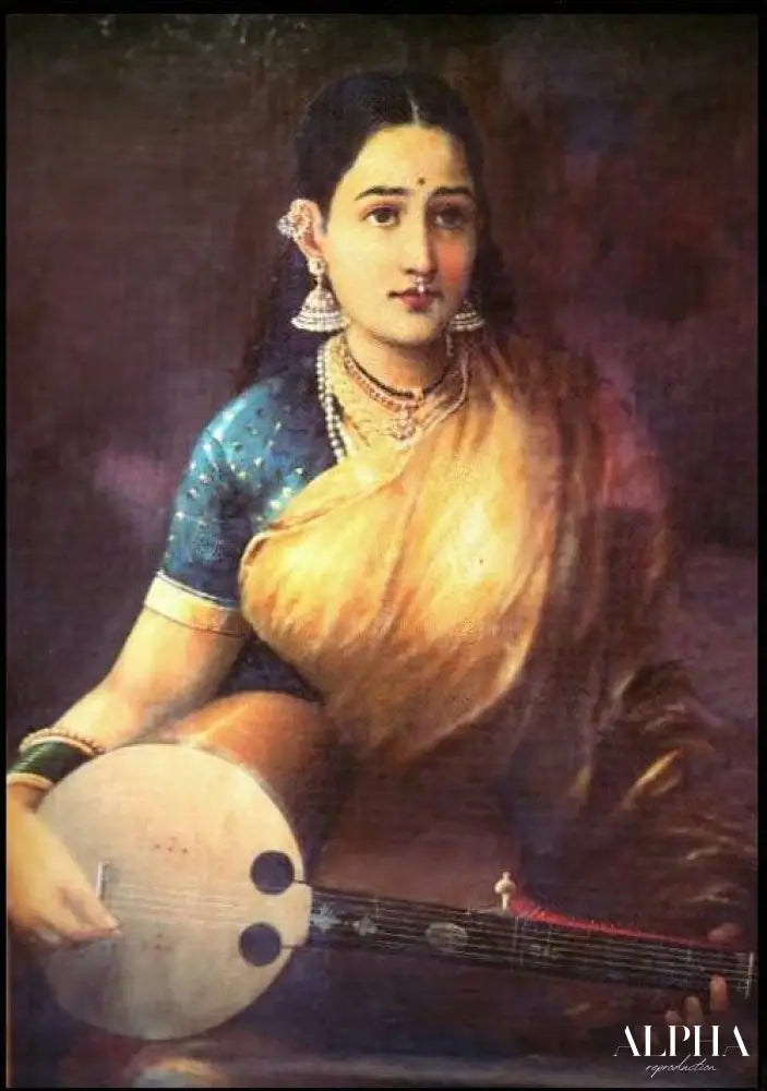 Dame avec Swarbat - Ravi Varmâ - Reproductions de tableaux et peintures haut de gamme