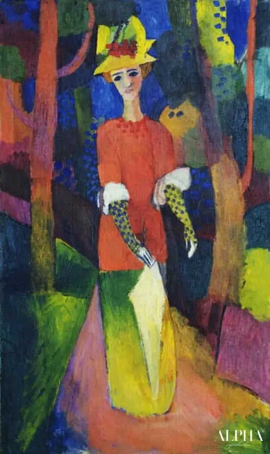 Dame dans un parc - August Macke - Reproductions de tableaux et peintures haut de gamme