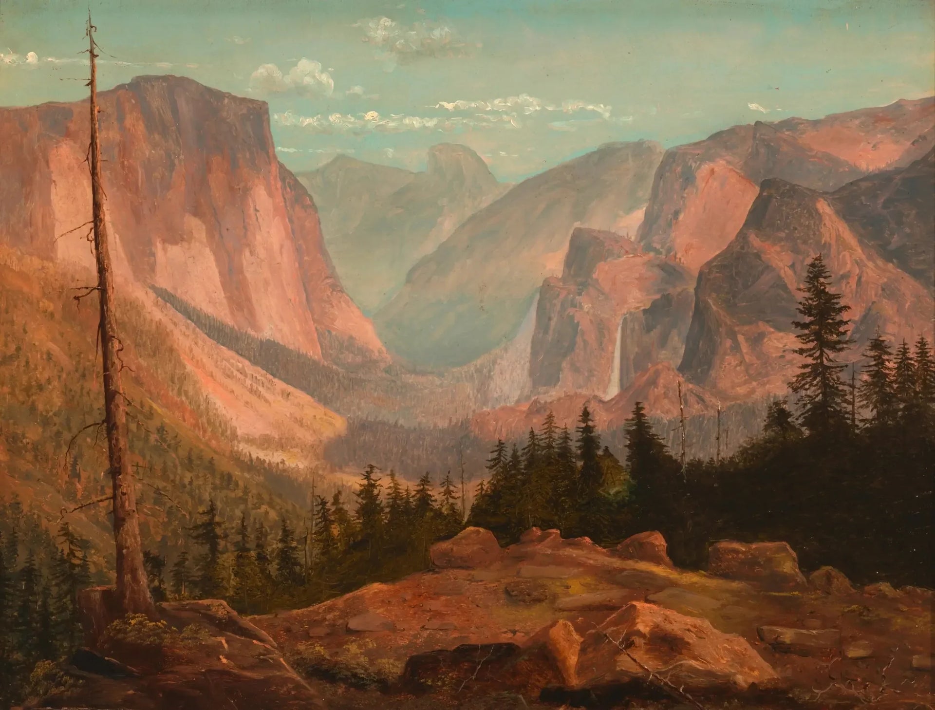 Dans les montagnes de la Sierra Nevada - Albert Bierstadt image 1 copie de tableau peinte à la main