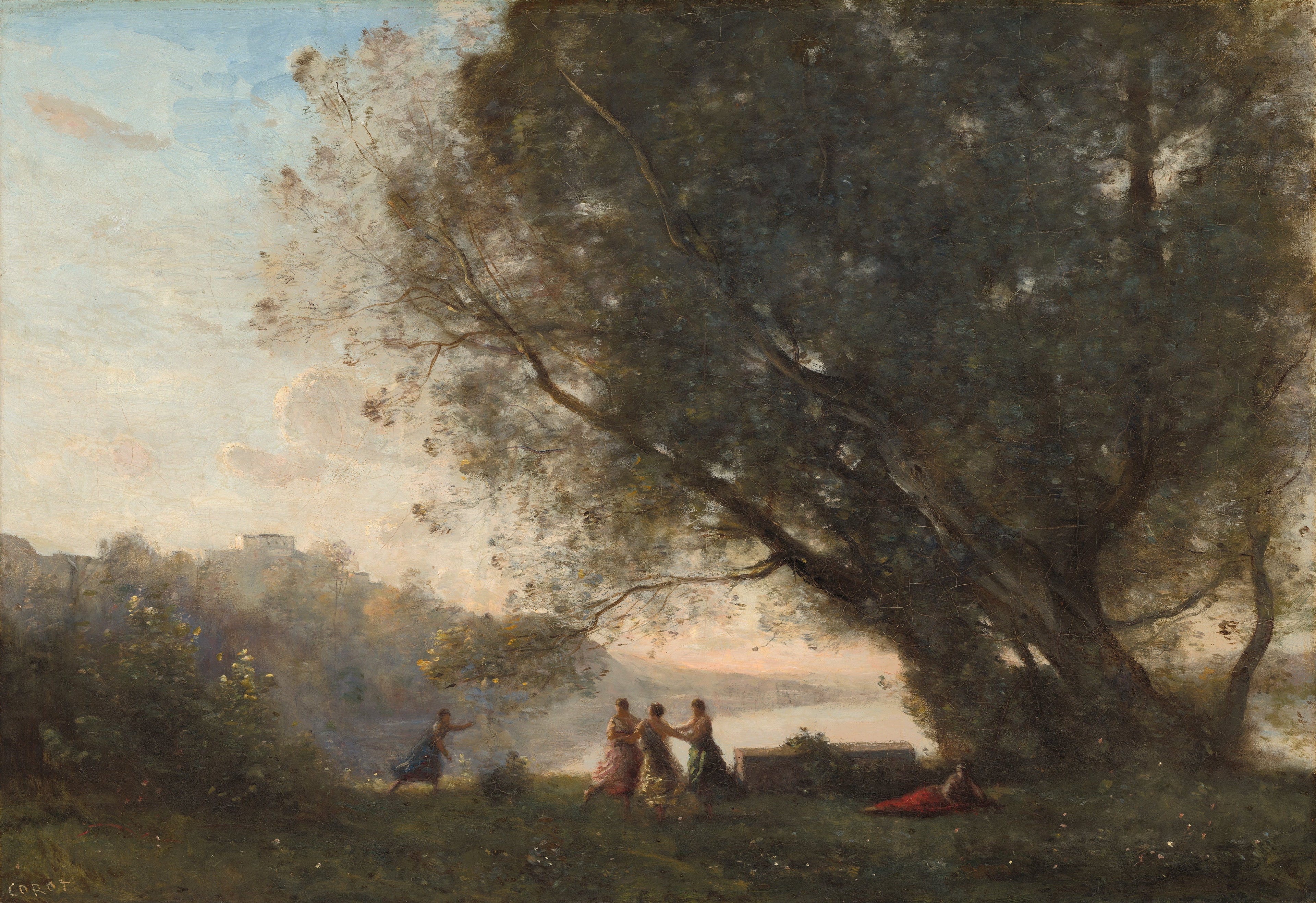 Danse sous les arbres au bord du lac - Jean-Baptiste Camille Corot - Alpha Reproduction
