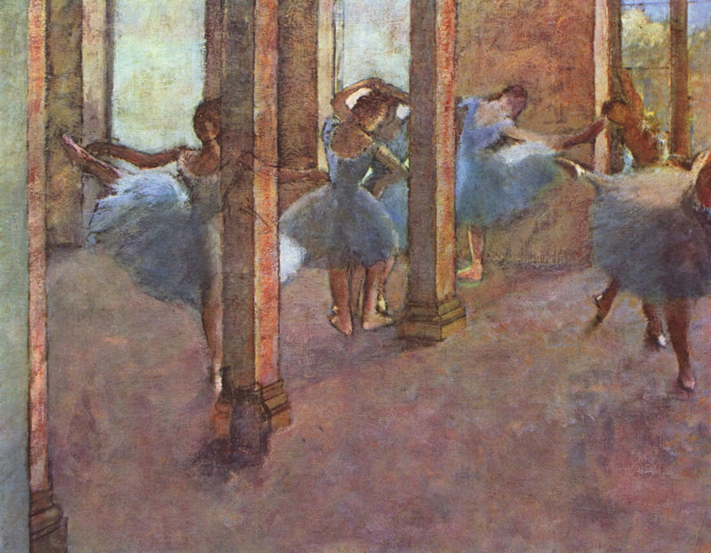 Танцоры, тренирующиеся в фойе - Эдгар Дега