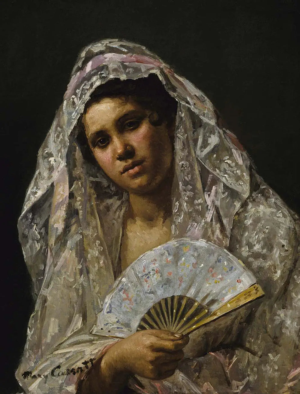 Reproduction du tableau « Danseuse espagnole portant une mantille en dentelle - Mary Cassatt » par Alpha Reproduction en peinture à l’huile