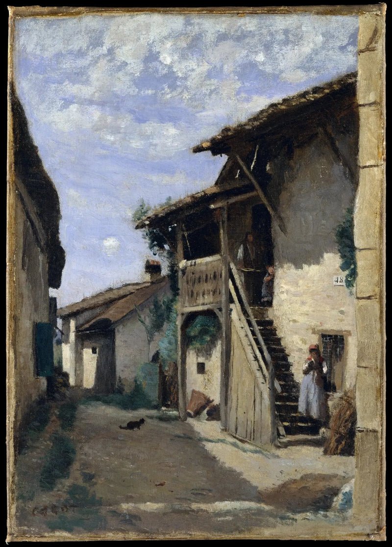 Дардаги (близ Гена), уличка деревни - Жан-Батист Камиль Корот