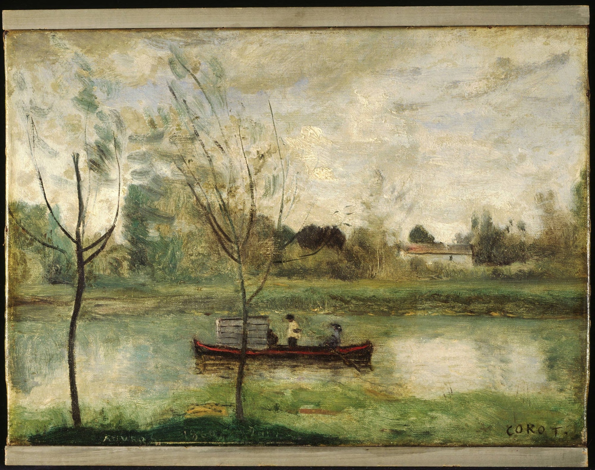Daubigny travaille sur son « Botin » près d’Auvers-sur-Oise - Jean-Baptiste Camille Corot - Alpha Reproduction