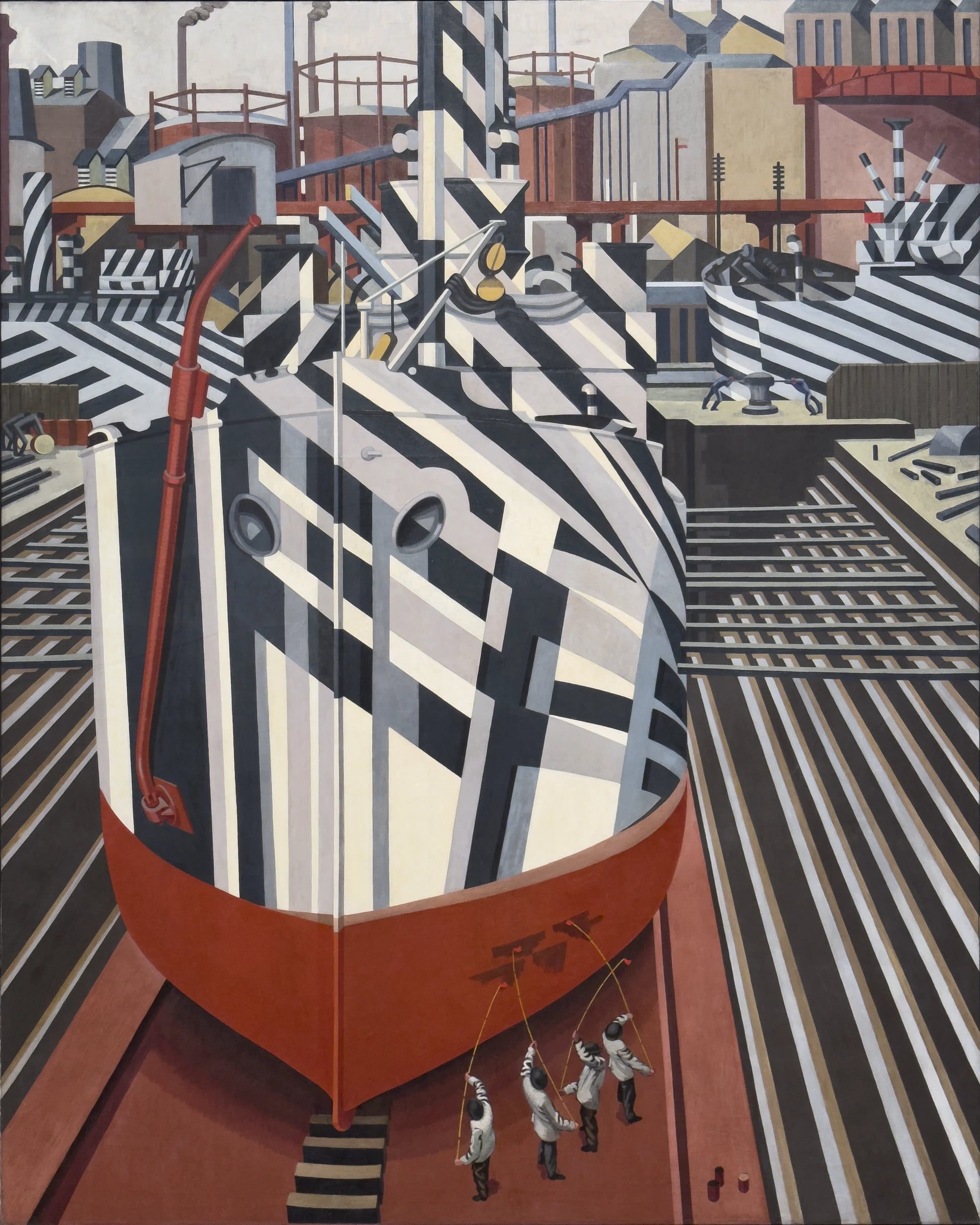 Dazzle-ships in Drydock at Liverpool, Edward Wadsworth