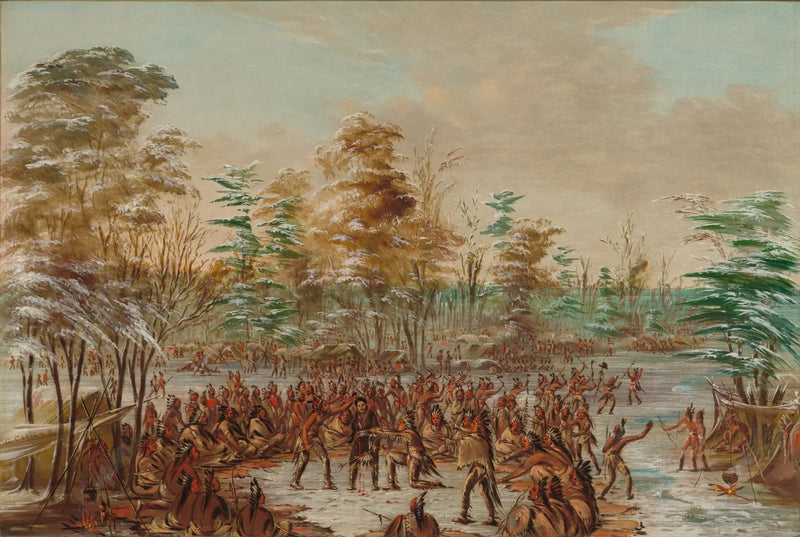 Тонти, просящий мира в ирокезской деревне. 2 января 1680 года - Джордж Катлин