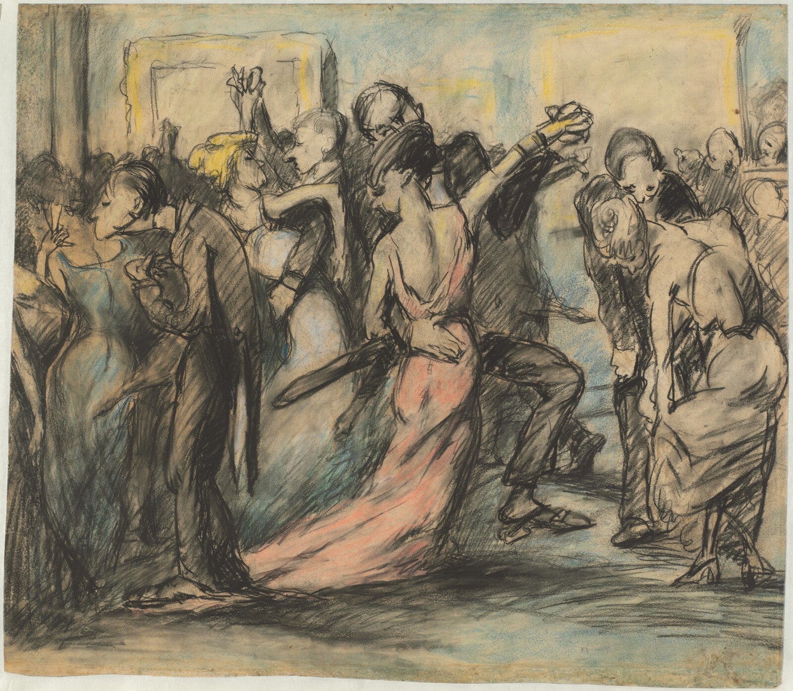 Society Ball [verso], George Bellows, c. 1907 — pastel, National Gallery of Art