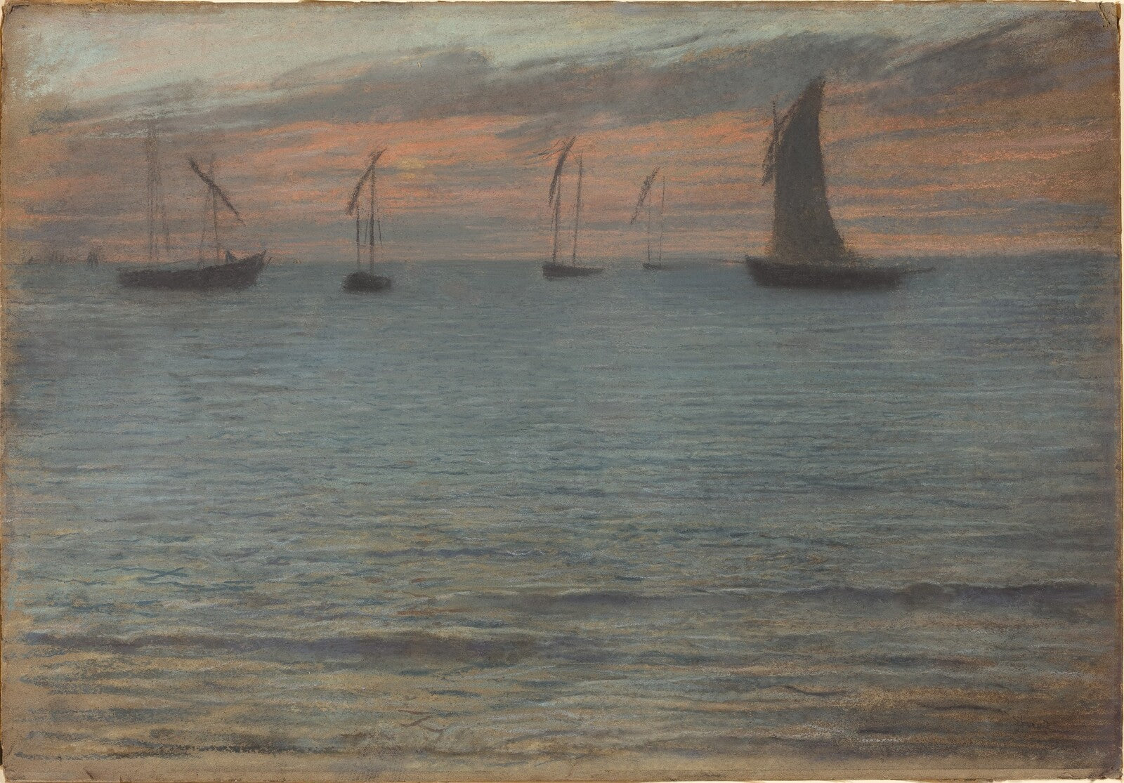 A Seascape at Sunset, Ernest-Ange Duez, 1880s — pastel, National Gallery of Art