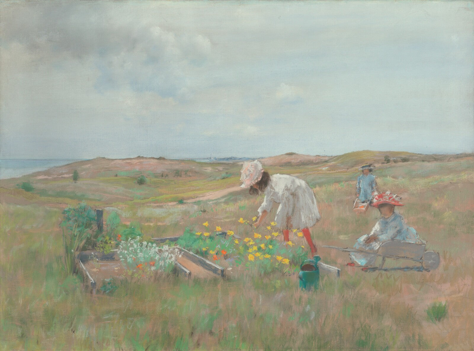 Gathering Flowers, Shinnecock, Long Island, William Merritt Chase, c. 1897 — pastel, National Gallery of Art
