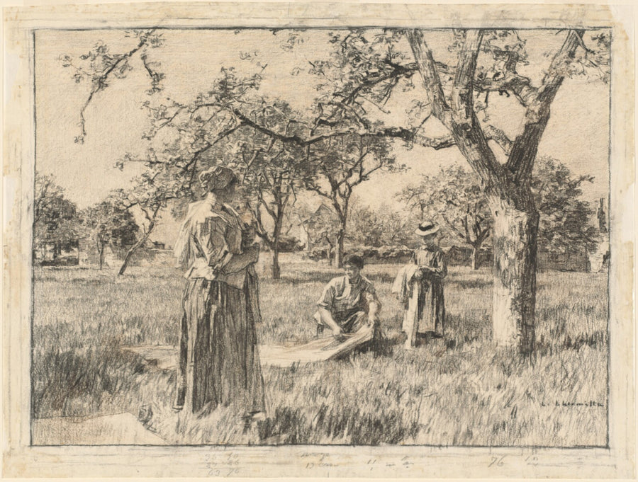 Washerwomen Setting the Linens Out to Dry - Léon-Augustin Lhermitte