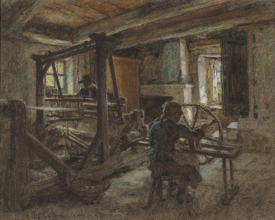 The Weaver's Cottage, Léon-Augustin Lhermitte, c. 1903 — pastel, National Gallery of Art
