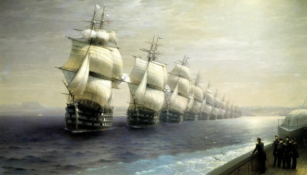 Défilé de la flotte de la mer Noire - Ivan Aïvazovski image 1 copie peinte à la main à l’huile