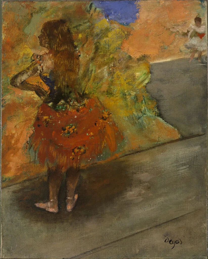 Danseuse à la jupe rouge par Edgar Degas – reproduction peinture à l’huile sur toile