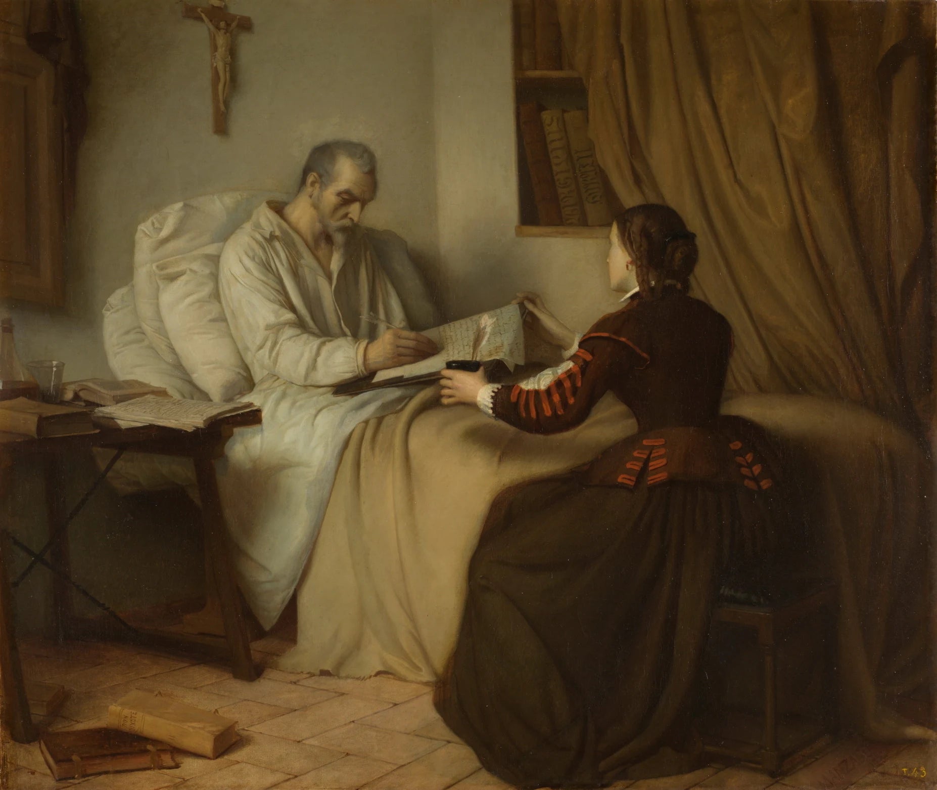 Derniers instants de Cervantes - Víctor Manzano y Mejorada