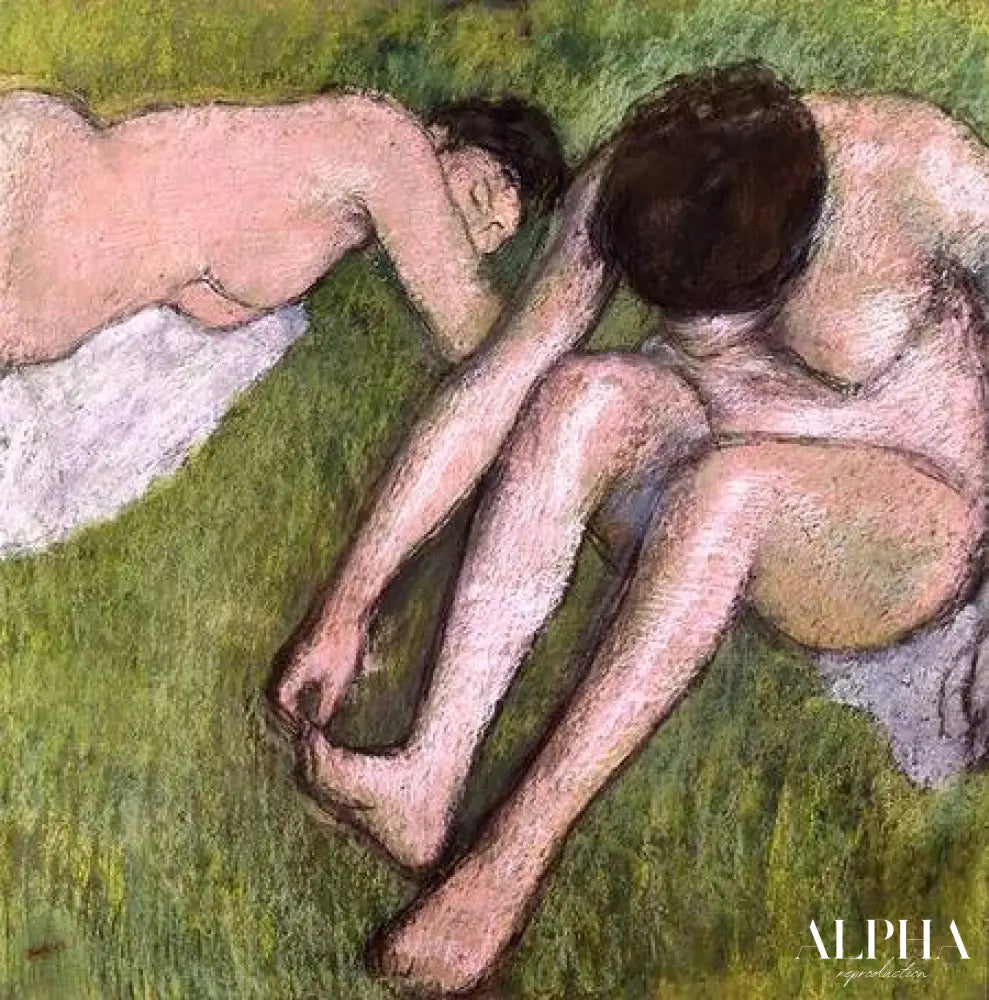 Deux baigneurs sur l'herbe - Edgar Degas - Reproductions de tableaux et peintures haut de gamme